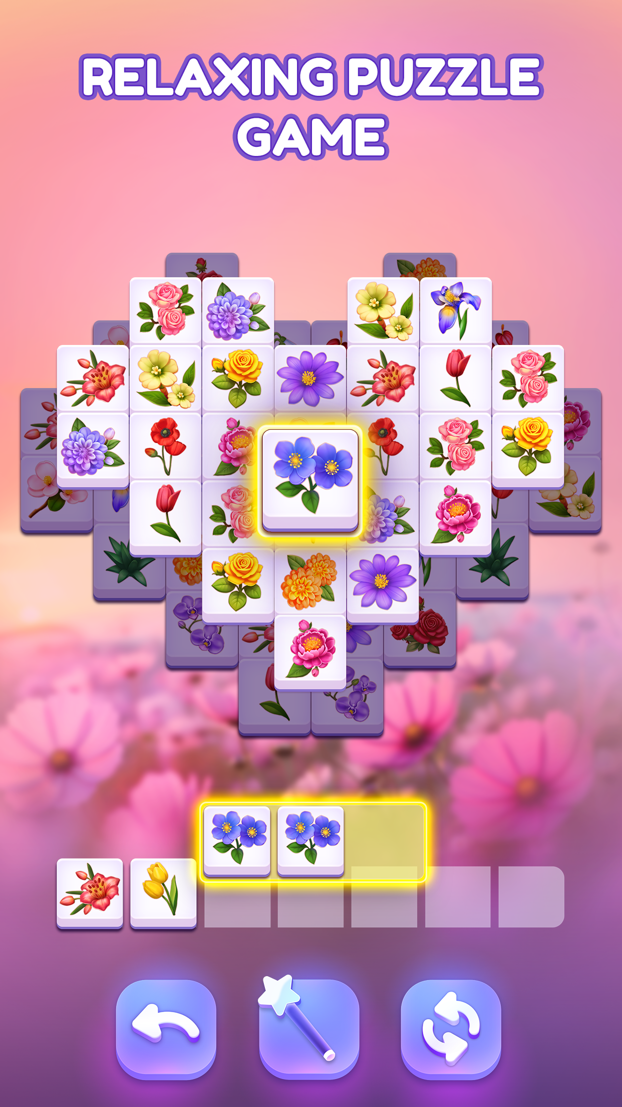 Blossom Match: パズルゲーム リラックスパズル画面