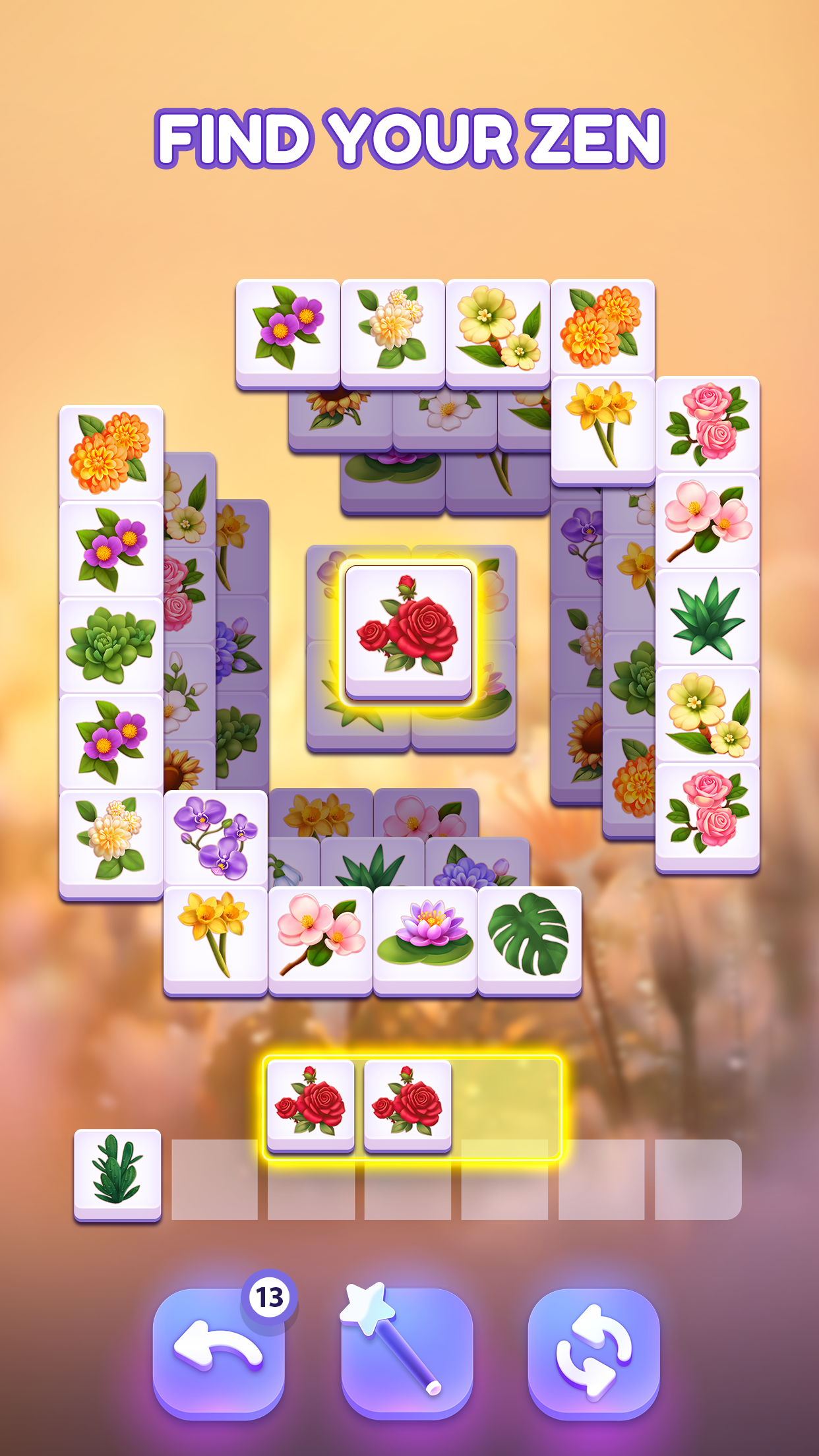 Blossom Match: パズルゲーム お助けアイテム画面
