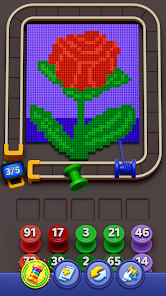 Yarn Loop: Knit Puzzle バラ柄ステージ画像